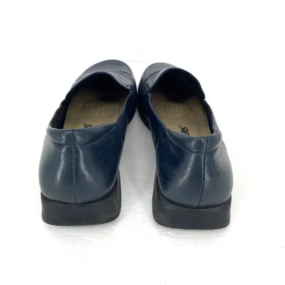 Cobbie Cuddlers Navy Leather Loafers Womens 8.5W Comfort Slip On Shoes